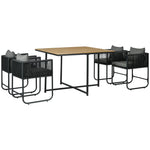5-pc Rattan Dining Set Cube Space-saving