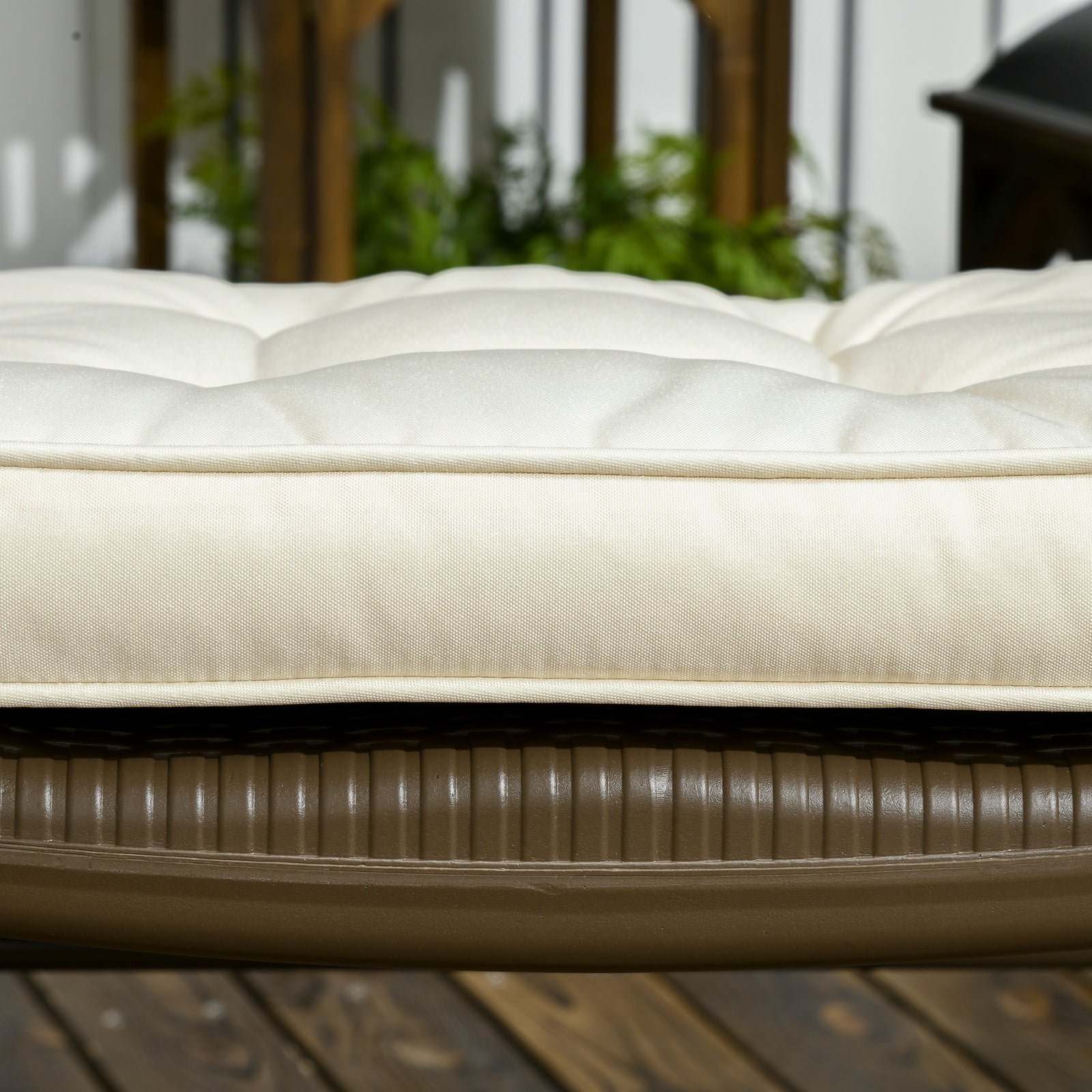 42 X 42cm Replacement Garden Seat Cushion Pad With Ties | Cream