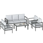 Aluminium Garden Furniture Sofa Set With Olefin Cushions | Dark Grey