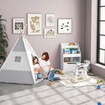 Kids Bookshelf, Toy Box W/ Storage Drawer, Wheels, For Bedroom | White