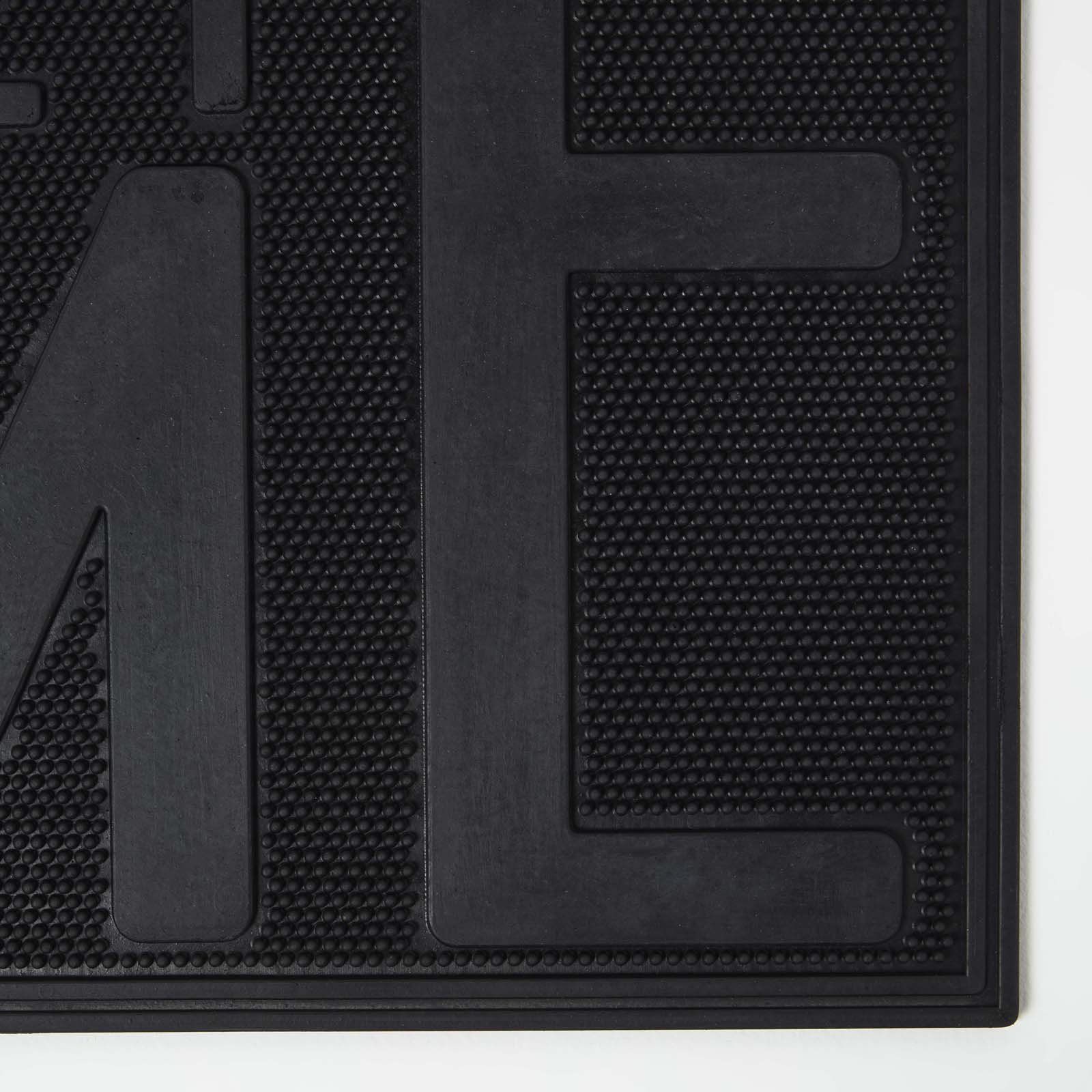 HOMESCAPES Black Rubber Home Sweet Home Non-slip Doormat