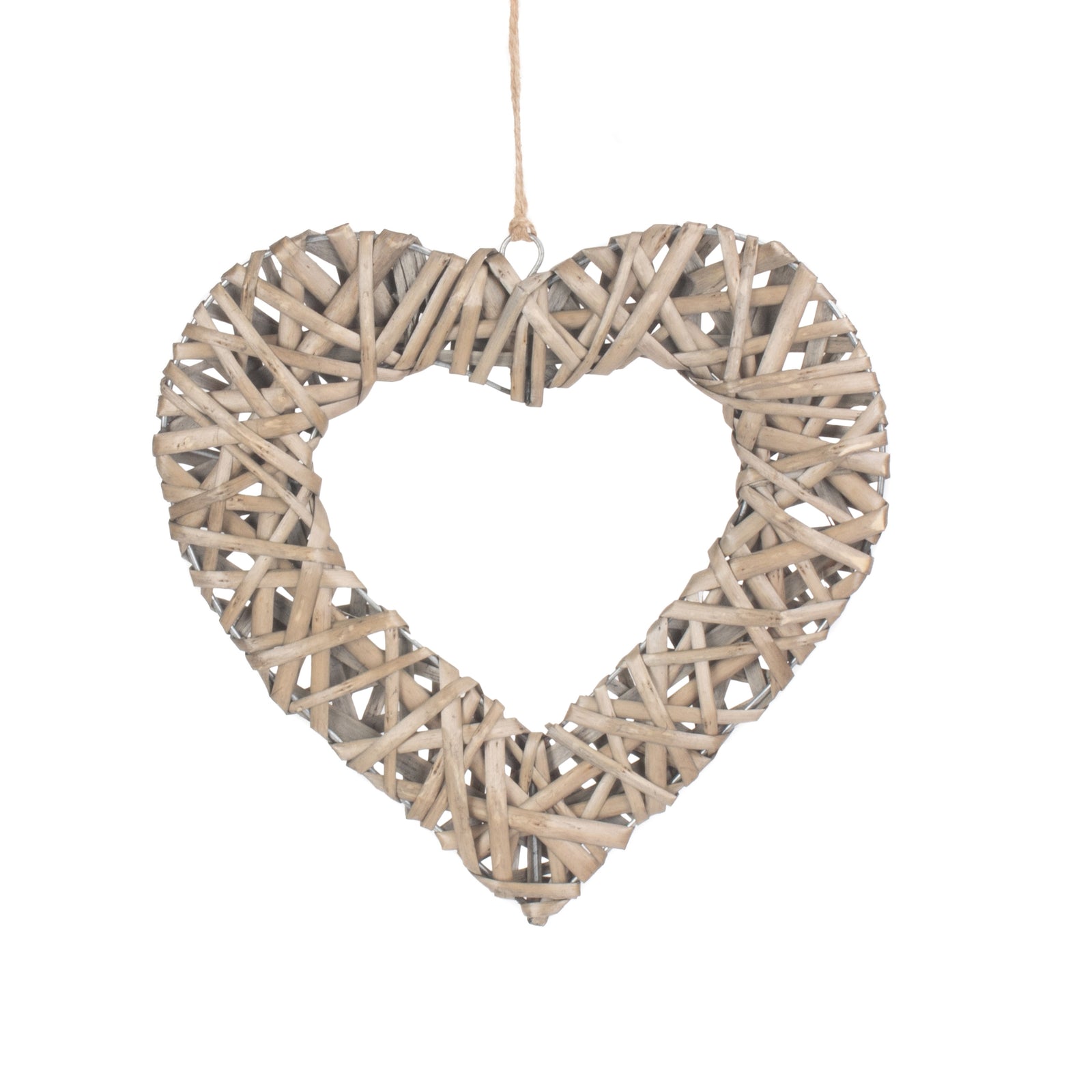 Wicker Flat Open Heart | Medium | Gray