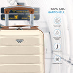 40x20x25cm Cabin Carry-on Suitcase - Lightweight, Durable, 4-wheel Luggage - 100+ Airlines Approved | Cabin | Cream