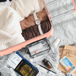 56x45x25cm Large Cabin Carry On Case - Overhead Luggage Suitcase - 4 Spinner Wheels - Abs Shell | 56 x 45 x 25cm | Rose Gold
