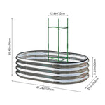 Galvanized Metal Raised Garden Bed – Elevated Planter Box With Safety Edging, Silver, 120cm/160cm W X 80cm D X 30cm H | Small | Silver