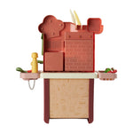 Kids Pretend Kitchen Playset With Sounds, Light And Play Food | Brown