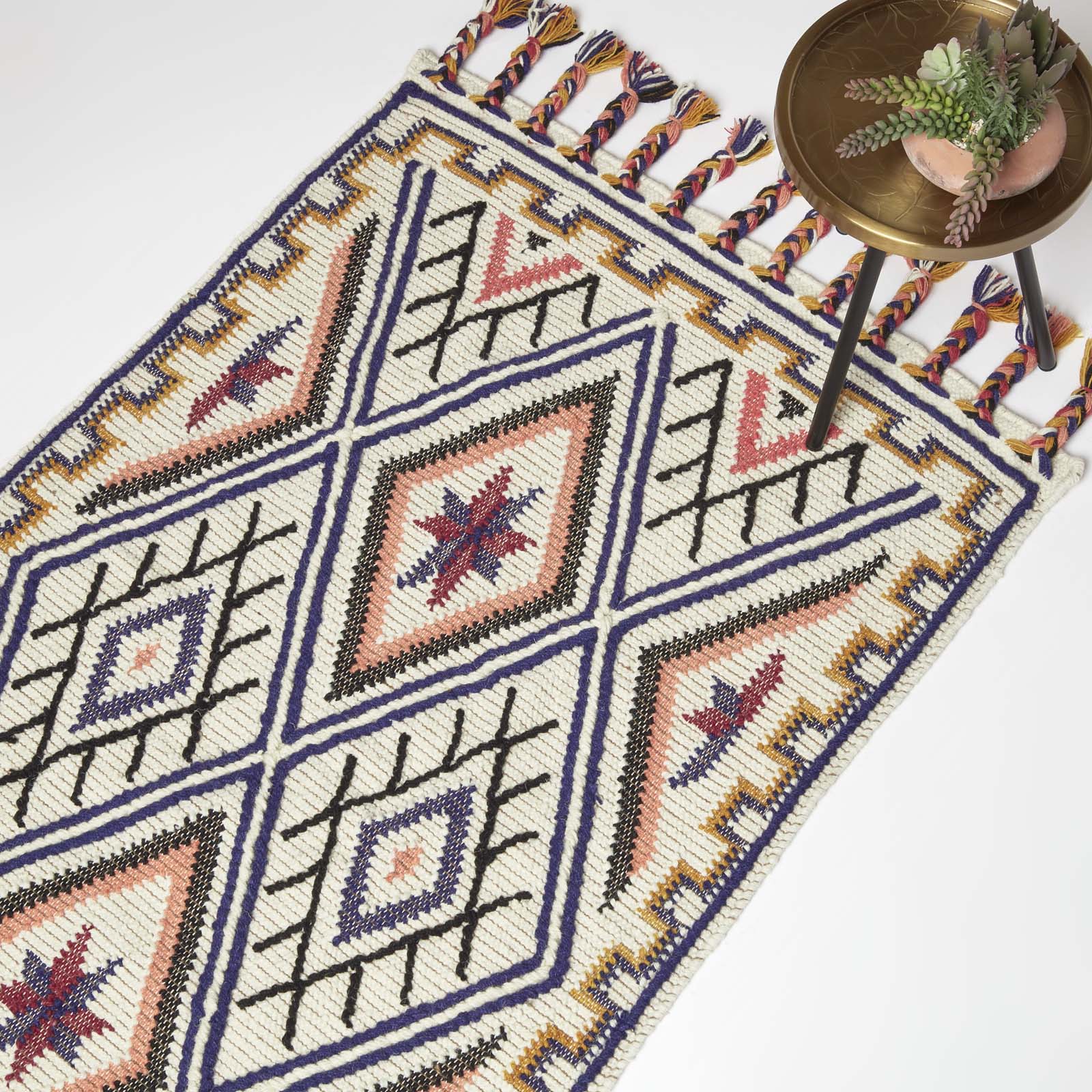 Goa Multi Colour Kilim Wool Rug | 120cm x 180cm | Multi Colour