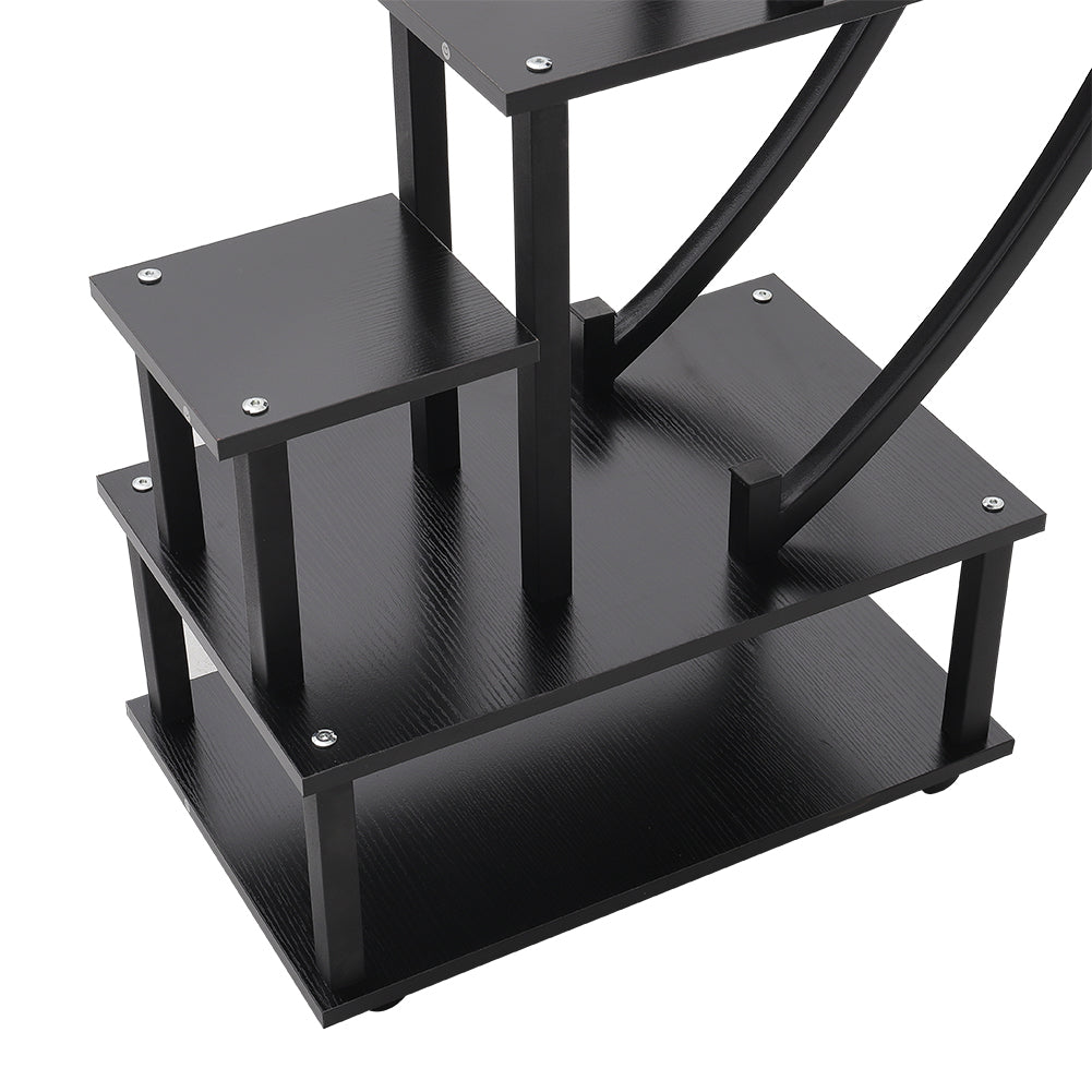 2pcs Half-moon-shaped Plant Stand Display Shelf With Wheels