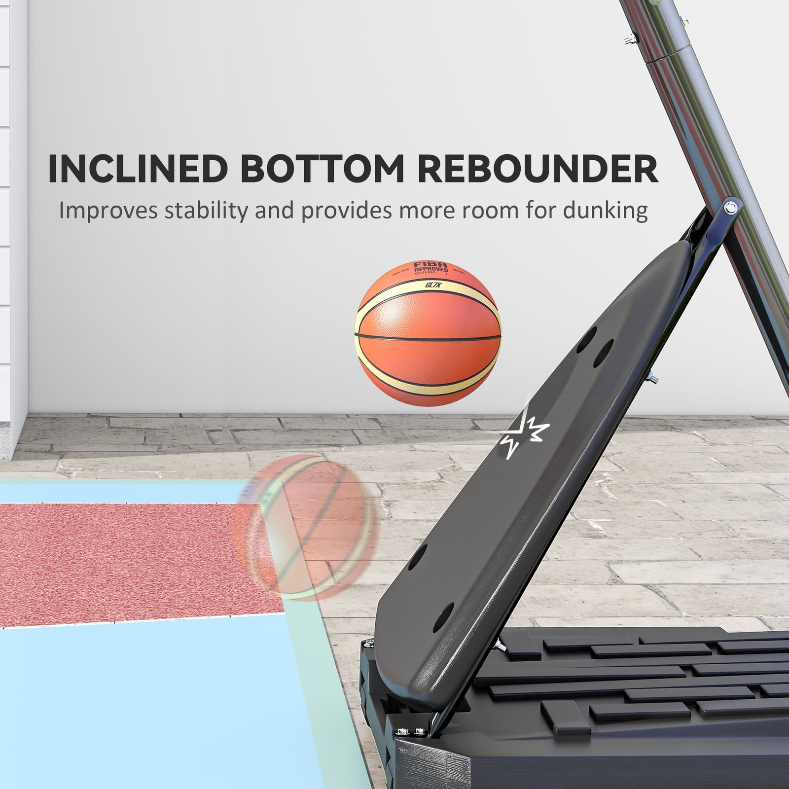 Adjustable Portable Basketball Hoop And Stand With Wheels | Red