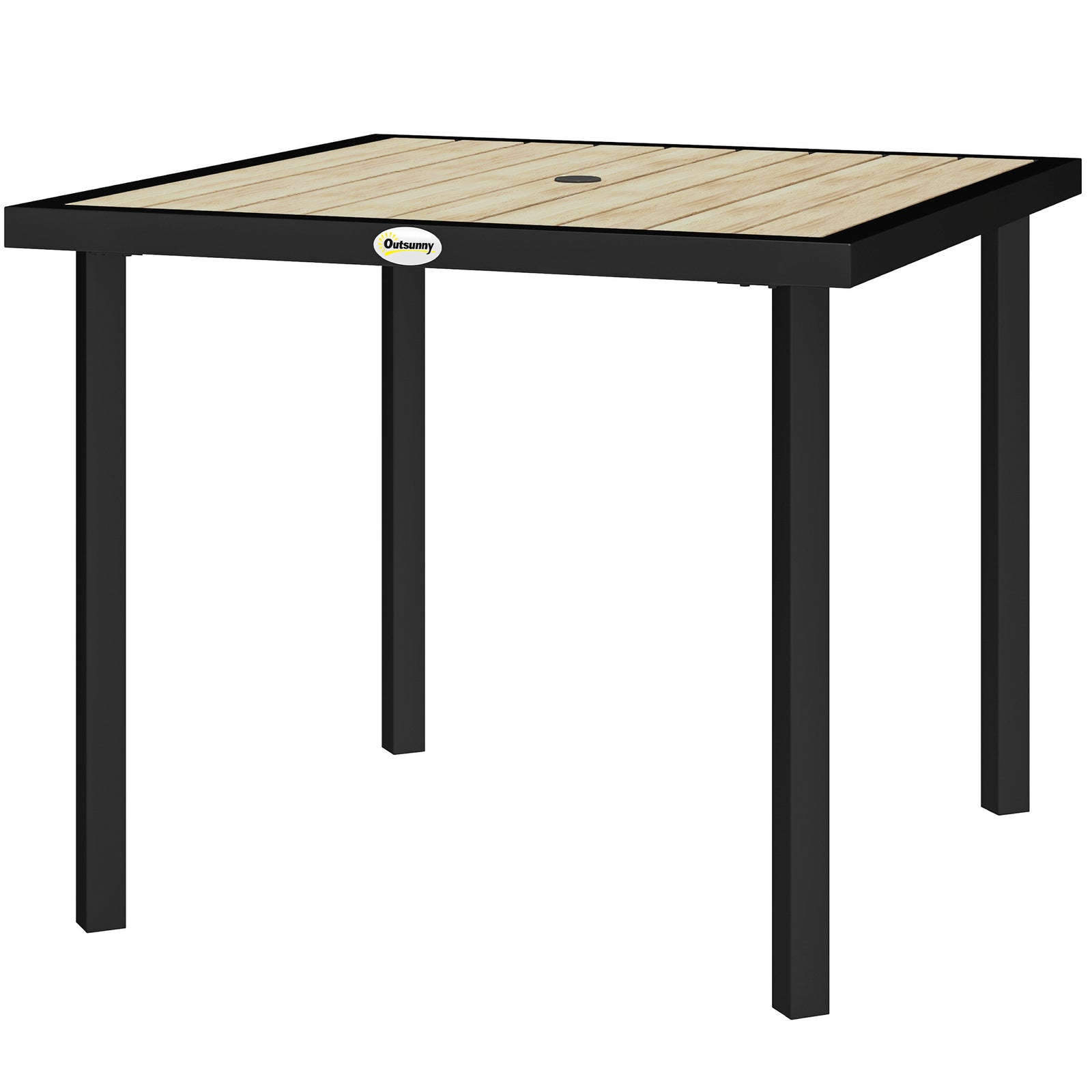 Garden Table For 4 Person W/ 5.4cm Parasol Hole | Brown