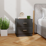HOMCOM Bedside Table, Nightstand With 2 Drawers, Modern Side Table, Black