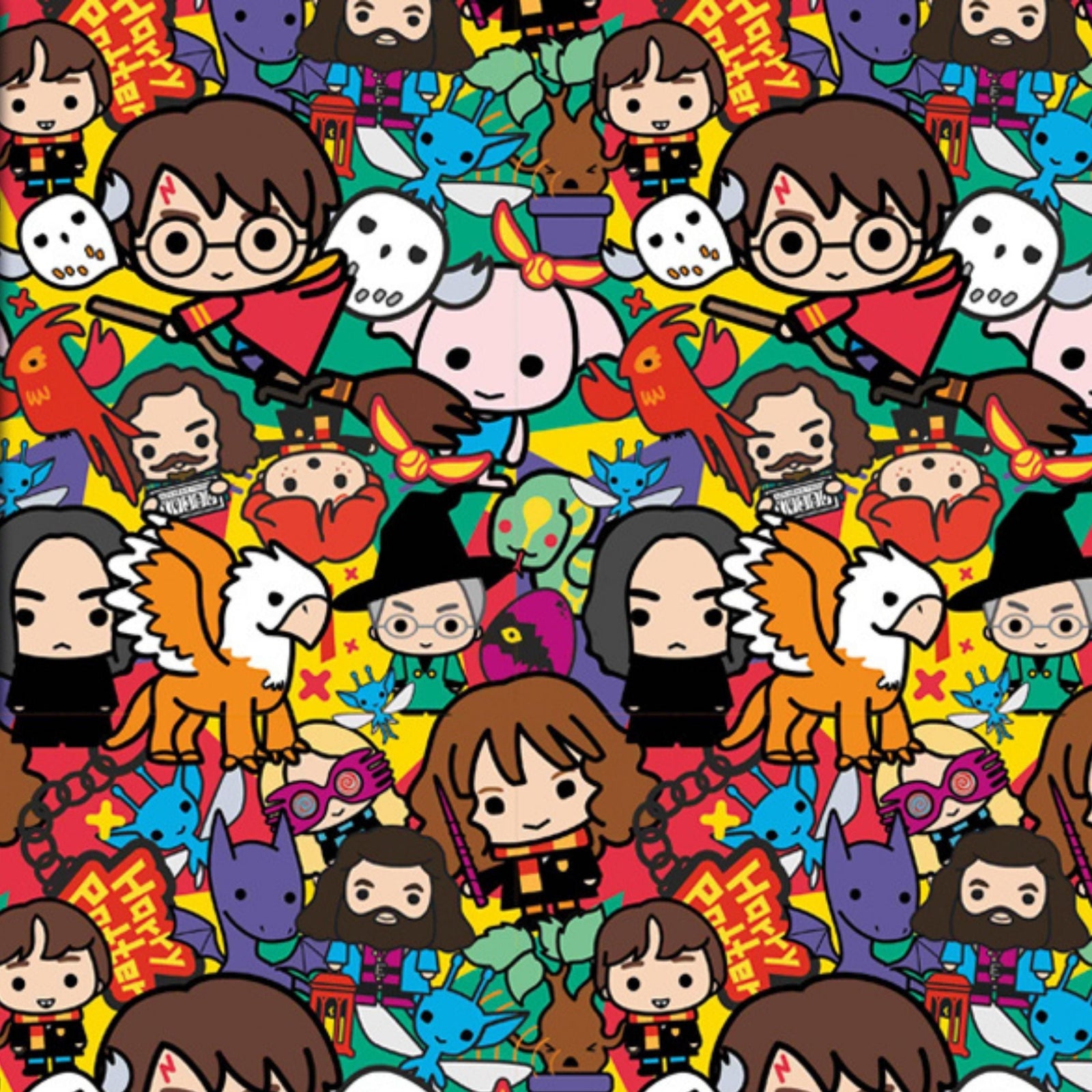 Harry Potter Gift Wrap, 4 Sheet 4 Tag, Bundle Official Product