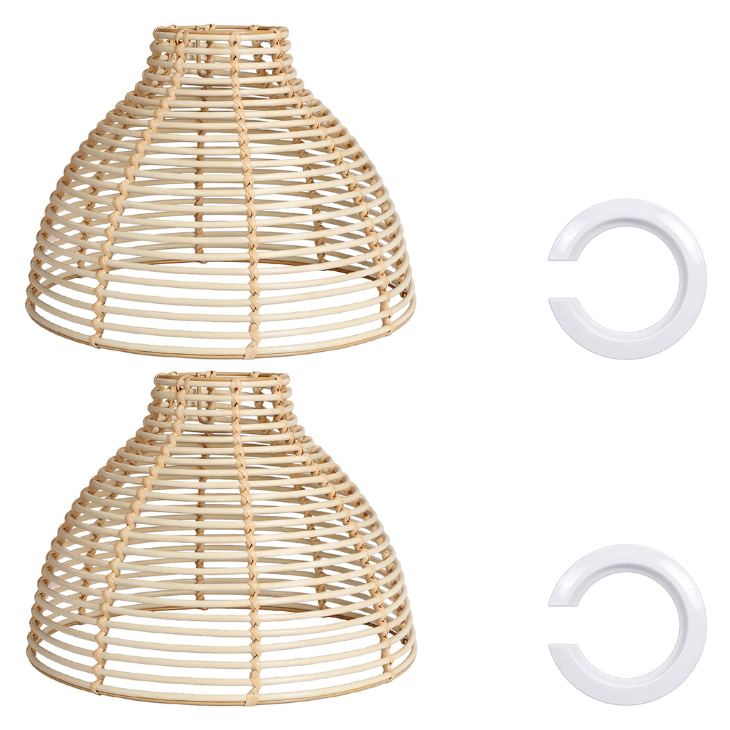 Emitto Ceiling Light Shade Wicker Basket Style Plastic Lampshade Pendant  2pcs