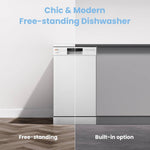 White Freestanding Dishwasher With 10 Place Settings & 6 Washing Programs