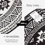 Luxury Outdoor Rug Waterproof Reversible Round For Garden Patio, Monochrome Motif