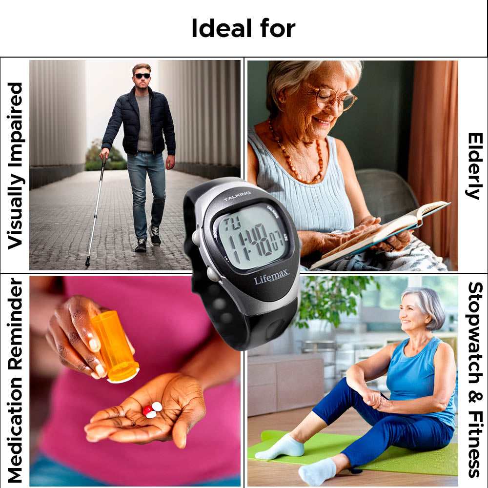 Talking Digital Watch - Large Display And 4 Alarms