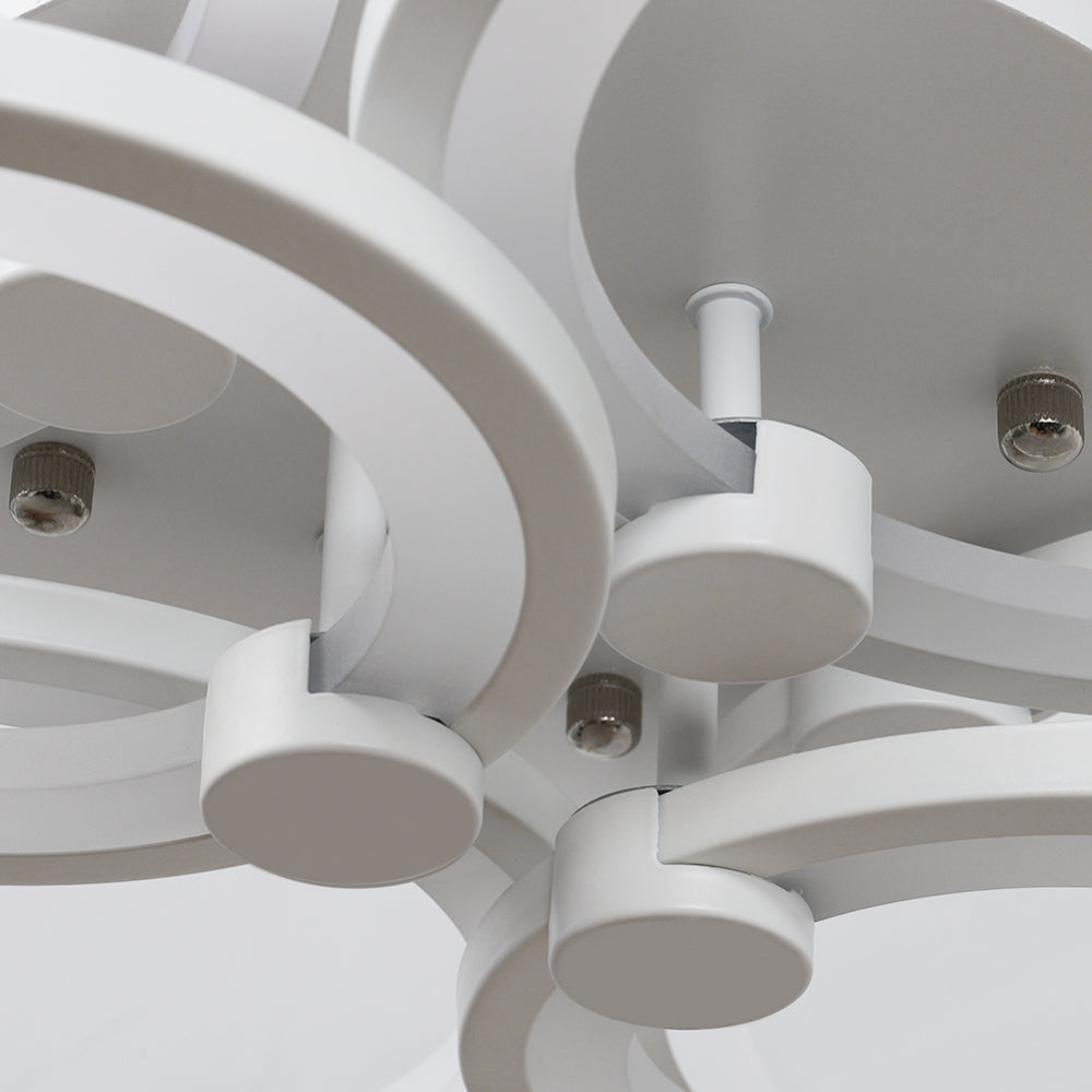 Modern Circular Led Semi Flush Ceiling Light-75cm W