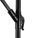 3m Double-top Cantilever Parasol,outdoor Parasol With 8 Led Tubes, Crank Lift With Cross Base