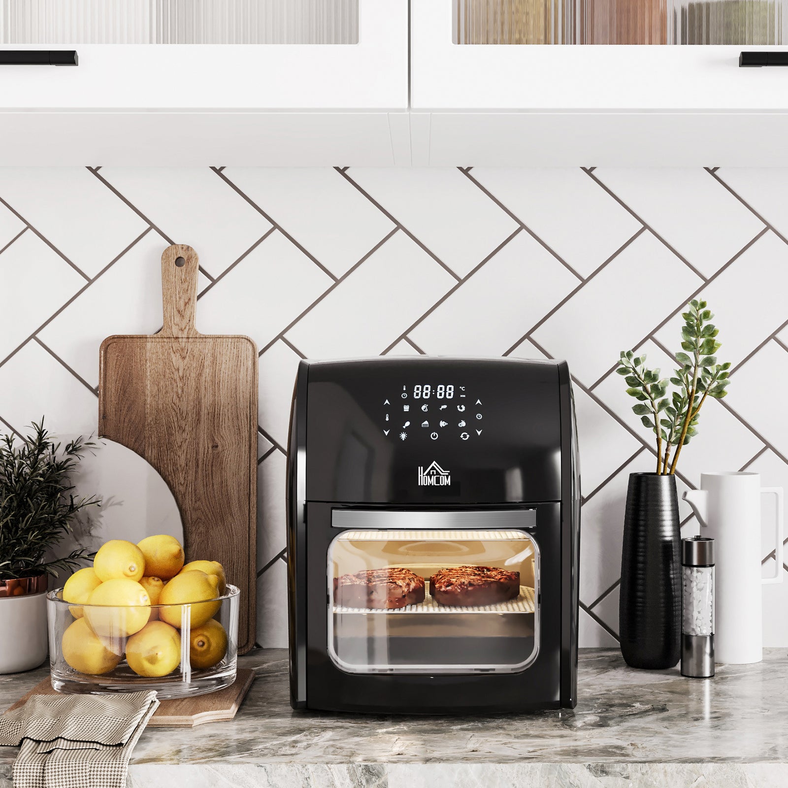 12l Air Fryer Oven With 8 Preset Modes 1800w | One Size | Black