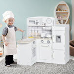 Kids Kitchen Play Toy W/ Drinking Fountain White