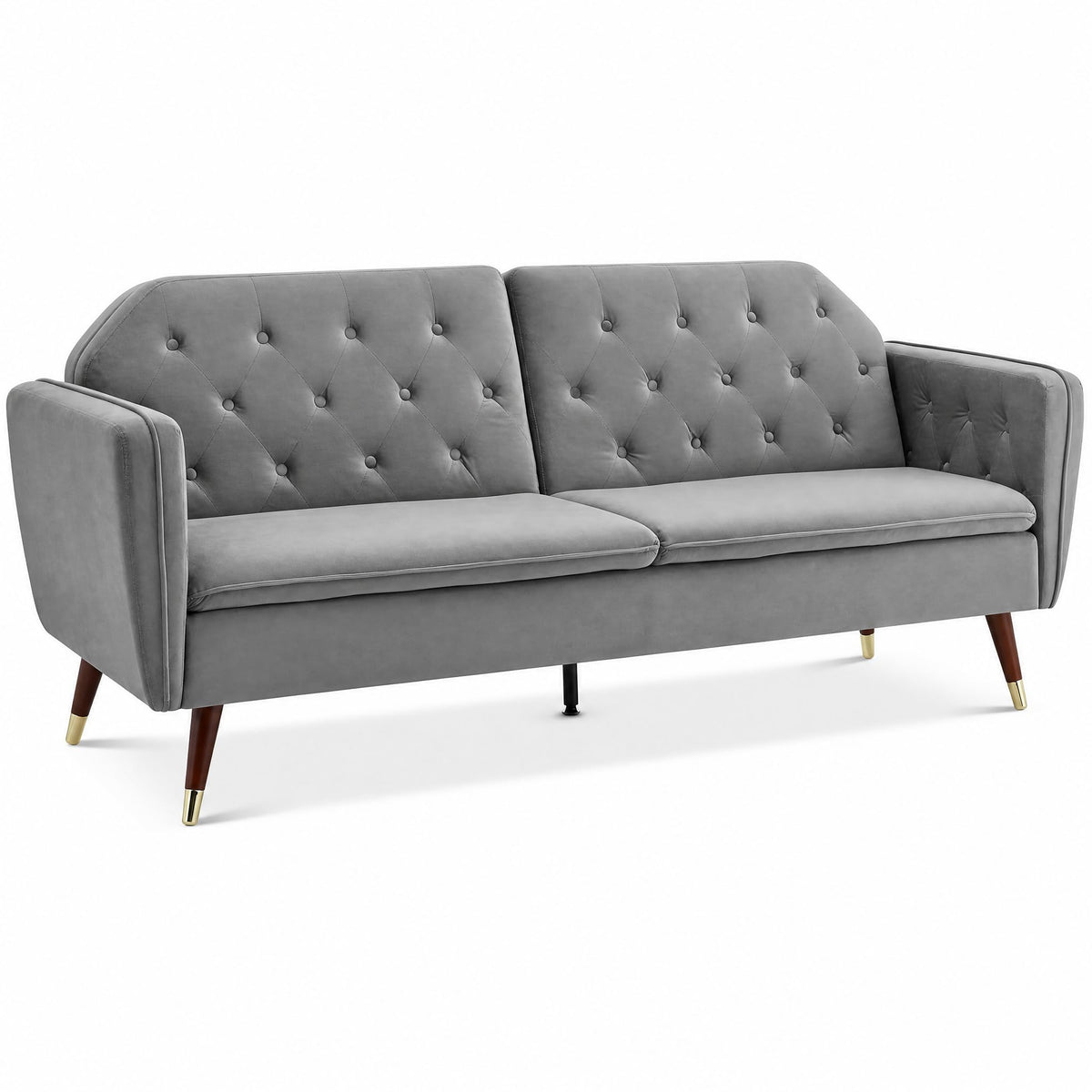 Victoria Velvet Sofa Bed 3 Seater | Light Grey
