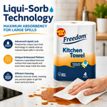Freedom Soft White 3-ply 90 Rolls + Rhino Jumbo Kitchen Towels 24 Rolls