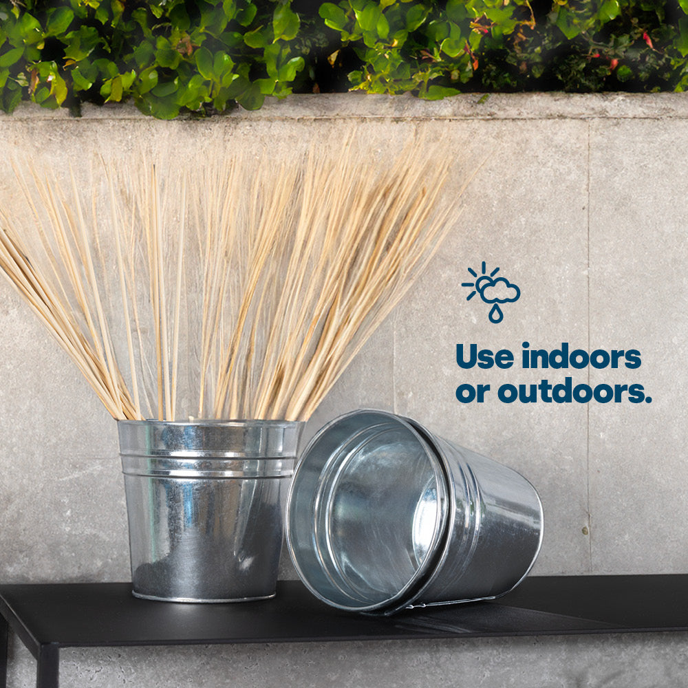 Flower Pots Set Of 12 - Galvanised Iron
