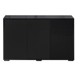 Side Cabinet With 2 Door Cabinet And 2 Drawer Home Office | One Size | Black