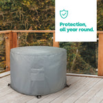 Heavy Duty Round Garden Table Cover - Grey