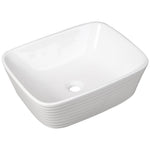 White Square Countertop Bathroom Sink Bowl Sink