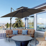 2.7x2.7m Cantilever Parasol W/ Base & Cover | Dark Grey