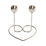 HOMESCAPES Dual Dinner Candle Holder Polished