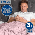 Deluxe Xl Electric Throw Heated Double Over Electric Blanket Soft Fleece 9 Heat & 12 Timer Settings | XL | Pink