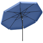 3 M Garden Parasol With Tilt & Crank, Upf30+ Outdoor Table Umbrella | Dark Blue