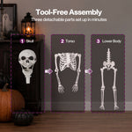 Yezi Halloween Skeleton Life Size Posable Jointed Decoration Haunted House White