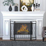 126cm 3 Panel Metal Folding Fireplace Screen Protective