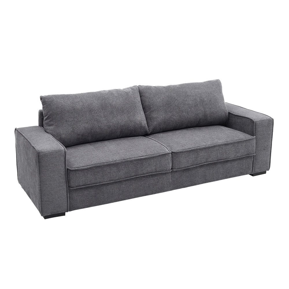 3-seater Fabric Sofa, Dark Grey – Deep Cushioned, Modern Design