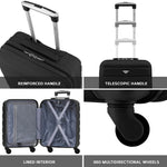56x36x23cm Lightweight 4 Wheel Carry-on Cabin Suitcase 30+ Airline Approved - Overhead Luggage | 56 x 36 x 23cm | Black