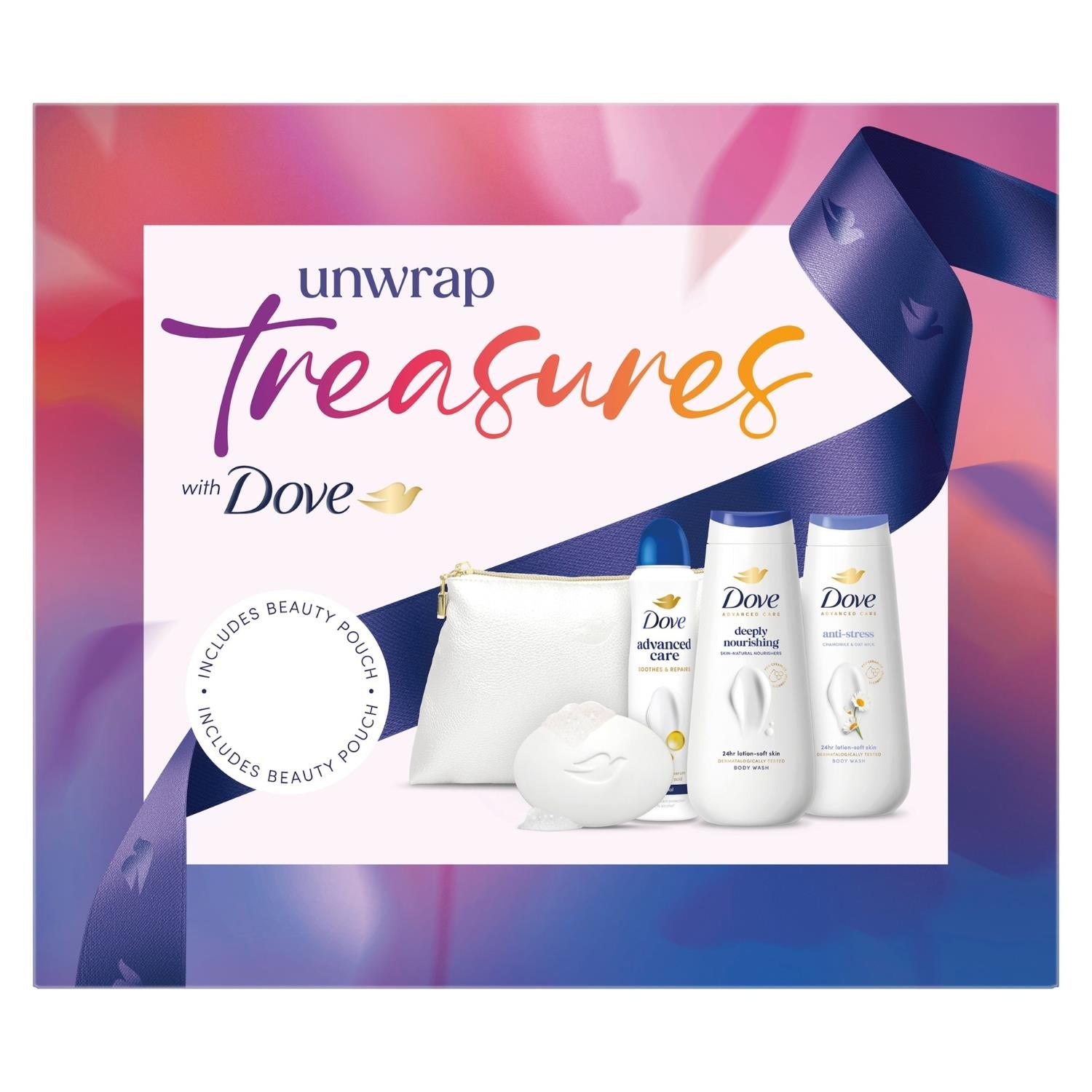 DOVE Treasures Collection Gift Set For Her With Beauty Bar And Pouch