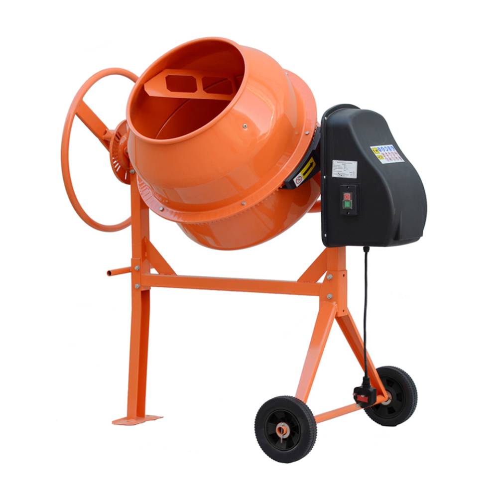 120l 450w Electric Cement Mixer,steel Concrete Mixer With 2 Wheels, 33–34rpm | Orange