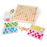 Traditional Wooden Bingo Game, 105 Play Pieces, 4 Players