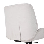 White Chenille Office Chair With High Back, Adjustable Height, And 360° Swivel