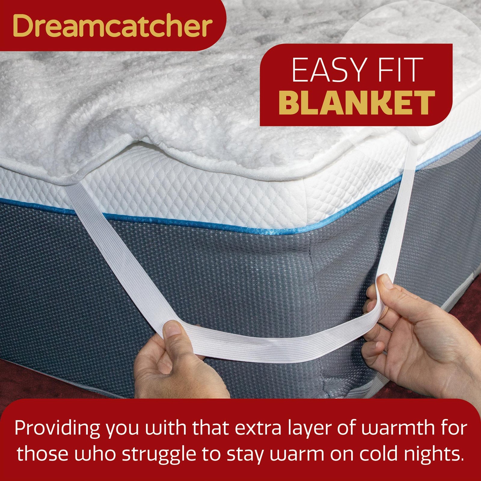 Deluxe Electric Blanket Fully Fitted Polar Fleece Heated Bed Underblanket 3 Heat Settings | King | White
