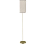 Floor Lamp, Modern Standing Lamp With Linen Shade, Gold Tone