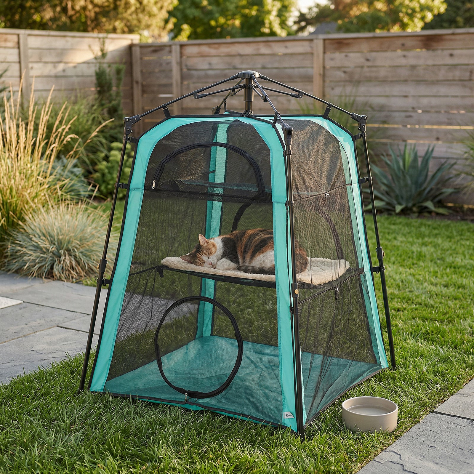 PawHut 3-tier Cat Tent, Portable Pet Tent For Indoor Outdoor