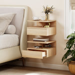 Modern Nightstand Set Of 2, Wall Mounted Bedside Cabinet | Oak