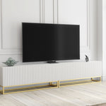 Ripple Duo Tv Unit 200cm - Fluted Design | White