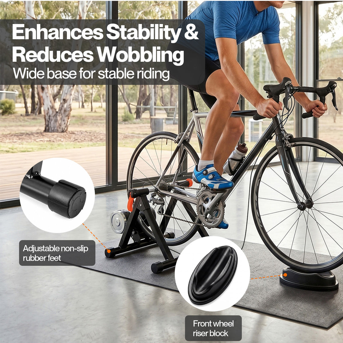 Monvelo Turbo Trainer Magnetic Bike Training Stand 6 Level Resistance Indoor