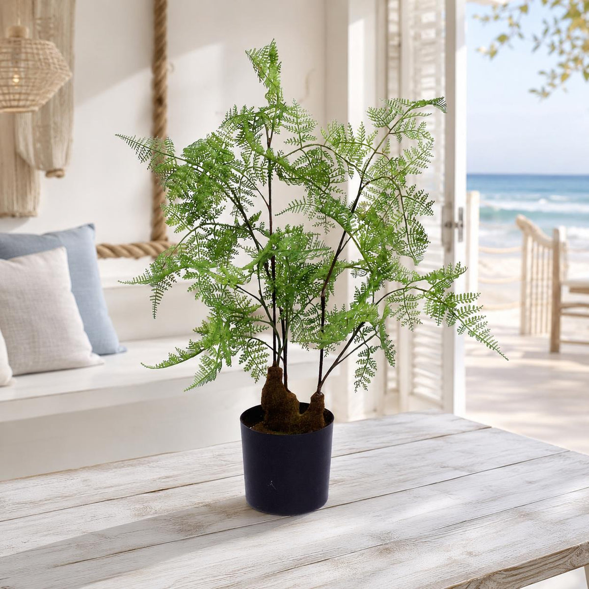 60cm Artificial Natural Moss Base Fern Foliage Plant