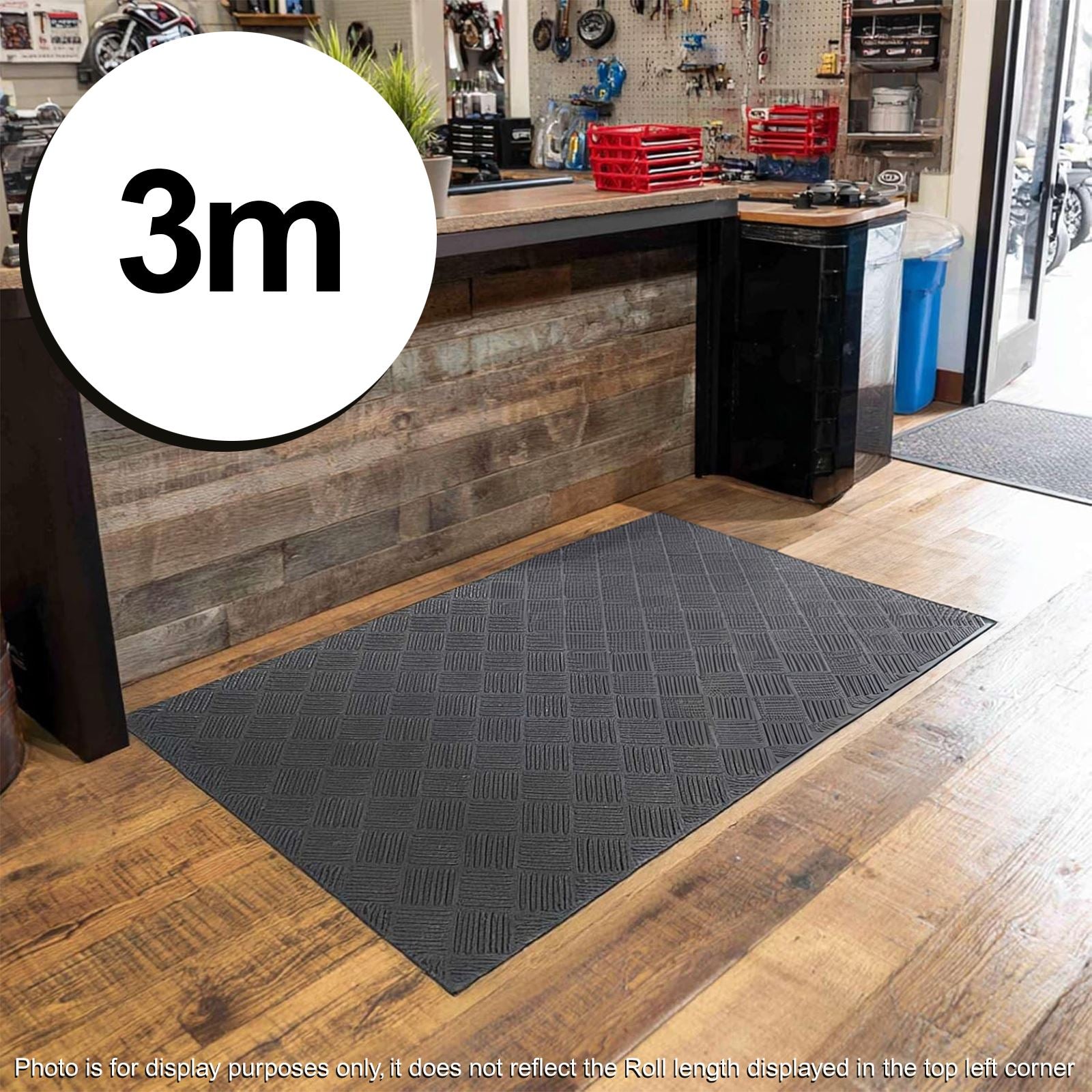 Deckplate Custom Cut Roll Non-Slip Heavy Duty Floor Mat | 300cm | Grey